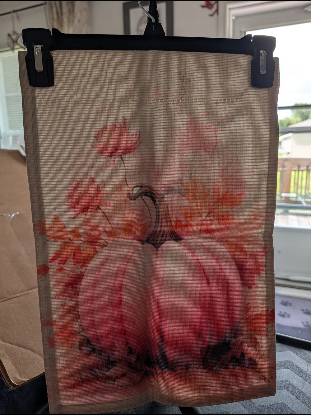 Autumn Pink Pumpkin Wall Flag Home Wall Decor Or Garden Flag